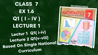 Class 7 Ex 1.6  Q1 ( i - iv ) | Based on Single National Curriculum | Lecture 1