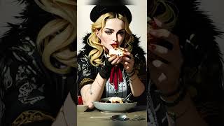 What Madonna use to eat before hospital? #foodphotography #aiart #madonna