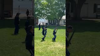 18th century Rifle firing demonstration at Fort Mackinac |Spring field 4570 rifle | Mackinac Island