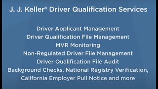 The Industry's Most In-Depth Suite of Driver Qualification Services