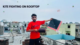 Kite fighting With Friends on roof | kite flying | kite fighting | kites vlogs