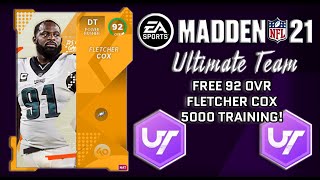 How To Get Free Training in Madden 21! FREE 92 OVR Fletcher Cox For 5000 TP & Other Training Ideas