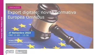 Export digitale: novità normativa Europea Omnibus