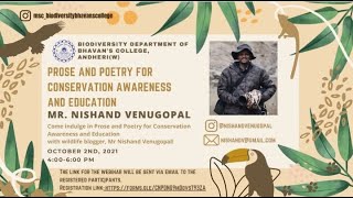 PROSE AND POETRY FORCONSERVATION AWARENESSAND EDUCATION|MR. NISHAND VENUGOPAL|Wildlife Week|Day 1