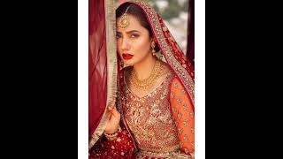 Mahira khan dazzles as a traditional bride in red.