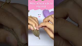 Hướng Dẫn Làm Móc Khóa Vải Nỉ Hà Mã - How To Make A Felt Hippo Keychain - Nhe Huynh Handmade #short