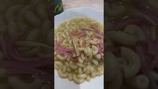 Delicious Macaroni soup with ham #satisfyingvideoyoutubeshorts