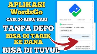 APLIKASI WORDSGO PENGHASIL UANG TERBUKTI MEMBAYAR TANPA DEPO MODAL GRATIS  CARA MENGHASILKAN UANG