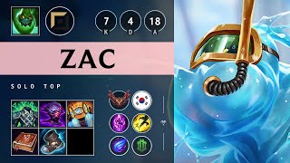 Zac Top vs Rumble: Killing spree - KR Grandmaster Patch 14.22