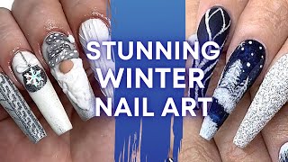 2021 WINTER NAIL ART Tutorial💅 | Sweater Nails, Gonk Nails, Christmas Nails