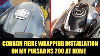 CORBON FIBRE WRAPPING MODIFICATION IN PULSAR NS 200 | WRAPPING MODIFIED PULSAR 03 @rkcreations03