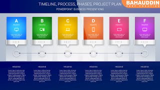 Design Timeline, Project Plan, Yearly Plan, Steps, Process Infographics in PowerPoint | Bahauddin