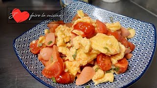 ♥︎ Œufs brouillés et saucisses à la tomate (recette facile) ♥︎ Chez Nguyen ♥︎ i like cooking ♥︎