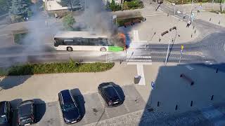 Brand i bus i Szczecin den 7 8 2022