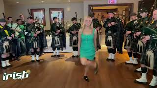 St. Patrick's Day Queen's Court Member, Megan Cahill & the Shannon Rover Irish Pipe Band - Chicago.