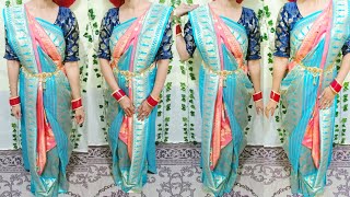 How to Wear Bengali traditional saree Draping Tutorial for beginners//Bengali atpoure saree Draping