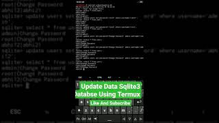 Update Data Sqlite3 Databse Termux #shorts