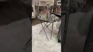 Colton Contemporary Chrome And Clear Glass End Side Table