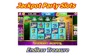 Jackpot Party Casino Slots Walk Thru "Endless Treasure" 22 Million Win