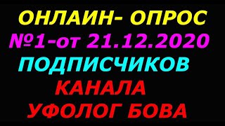 Онлаин-Опрос №1 от 21.12.2020   Подписчиков канала UFO-BOVA