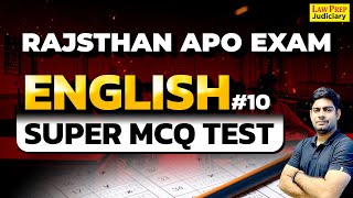 Rajasthan APO Exam 2024 | Super MCQ Test | #10 | English for Rajasthan APO Exam 2024