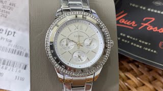 Fossil ES5108 Stella Sport Multifunction Stainless Steel Watch Unboxing