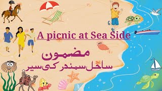 write about picnic at the sea side(education for everyone 8102)sea shore|picnic at beach|ساحل سمندر