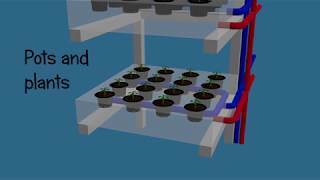 Aeroponics vertical farm - Animation 3d