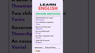 One word substitution|Learn Spoken English|No.15