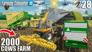 MAIZE SILAGE Harvest and LOAD w/ KRONE BUTCHER | 2000 Cows Farm Ep.28 | Farming Simulator 22