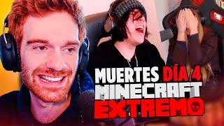 REACCIÓN A TODAS LAS MUERTES en MINECRAFT EXTREMO DIA #4