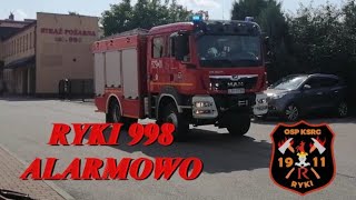 [Syrena] Wyjazd alarmowy 529[L]01 z OSP KSRG RYKI do pożaru auta