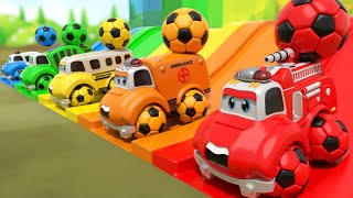 Baby Shark + Wheels On the Bus song - Soccer ball shaped wheels - Baby Nursery Rhymes & Kids Songs