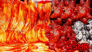 ASMR 🔥🍄🍙🐓 कुकुरमुत्ता Kaki ayam Jamur  pedas Spicy Enoki Mushroom Chicken feet 매운팽이버섯 닭발 주먹밥 먹방