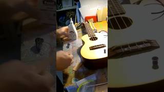 How to add strap button to a Ukulele with no bottom wooden block #shorts