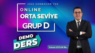 GRUP D   YDS+YÖKDİL Sonbahar 2022 DEMO DERS