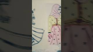 DIy pencil Drowning hijab girl /#art girl# drowing girl #drawing