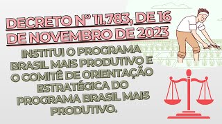 Decreto Federal institui o Programa Brasil Mais Produtivo.