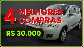 QUE CARRO COMPRAR COM 30 MIL REAIS? AVALIAMOS DIVERSOS CARROS E COMPARAMOS AQUI OS 4 MELHORES