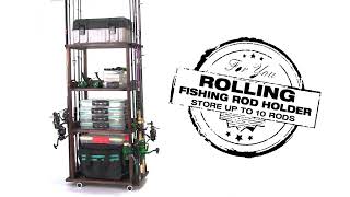 360 degree rotating fishing rod rack with wheels installation steps video