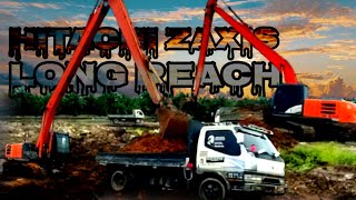 Hitachi Zaxis Long Reach Bongkar Jalan Loading Material Ke Dump Truck