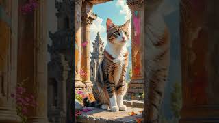 Majestic cats in ancient ruins 11