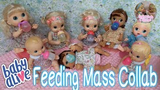 Baby Alive Feeding Video|Feeding 8 Baby Alive Dolls At The Same Time🍼Join The Mass Collab With Me😉