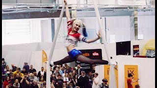 Harley Quinn Comic Con Göteborg Aerial Silks Performance | MIRA VALKIRA