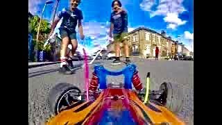 rc car carlton driving through the block prankster kids