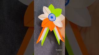 Diy Republic Day Badge |How to make Indian Tricolour Badge  #hacks #crafts #5minutecrafts #furshorts