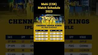 CSK Match Schedule 2023