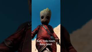 Baby Yoda Meets Baby Groot!