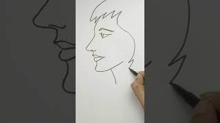 Draw a simple girl easy #drawing #howtodrawagirleasy