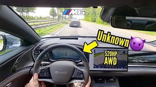 CHASING a RANDOM BMW M6 with a 520HP BYD HAN! | POV drive, CRAZY SOUND!